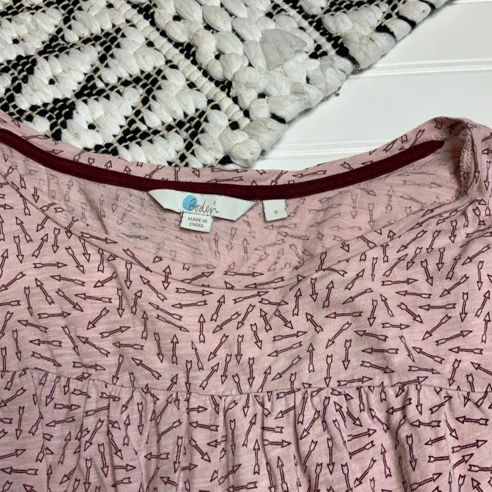 BODEN Pink Arrow Scoop Neck Blouse - Picture 2 of 6